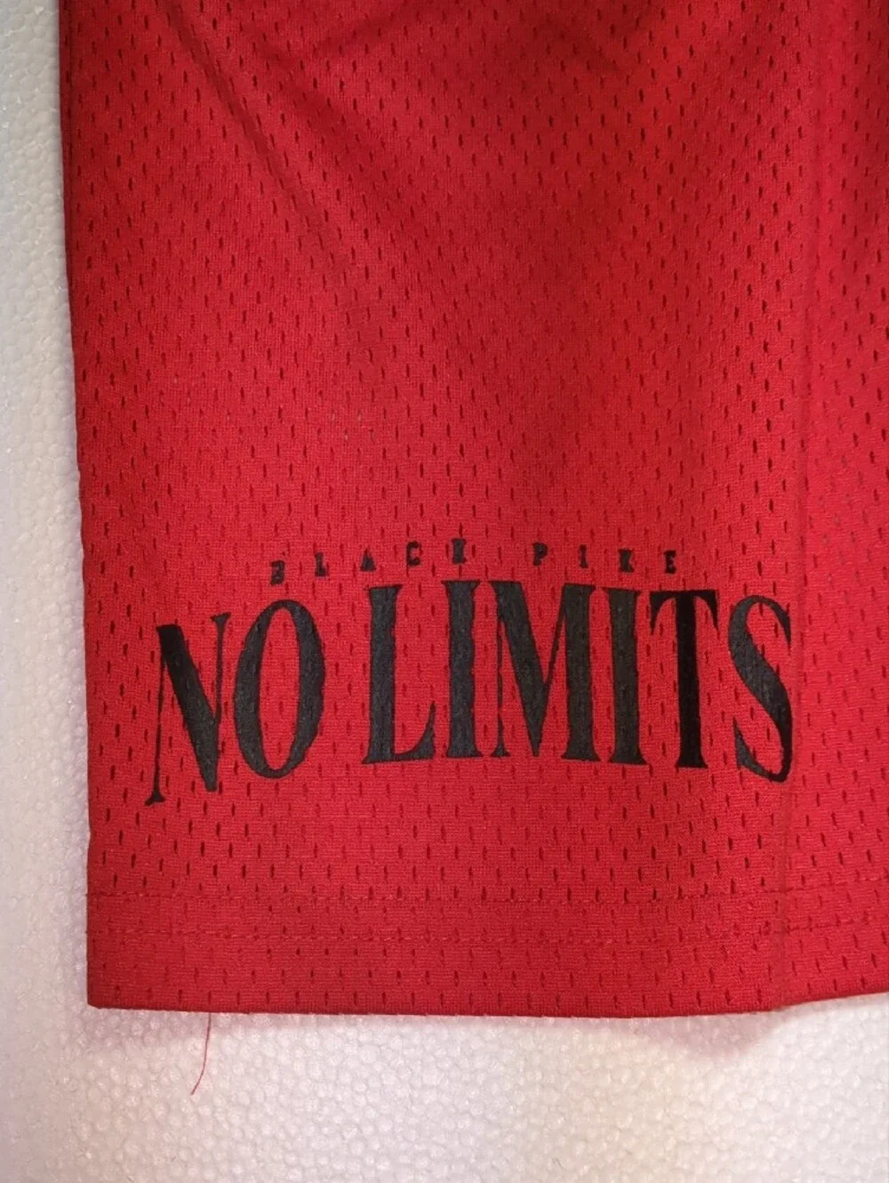 Kid's Black Pike No Limits Red Athletic Mesh Shorts with Bear Patch 10-12 Yrs